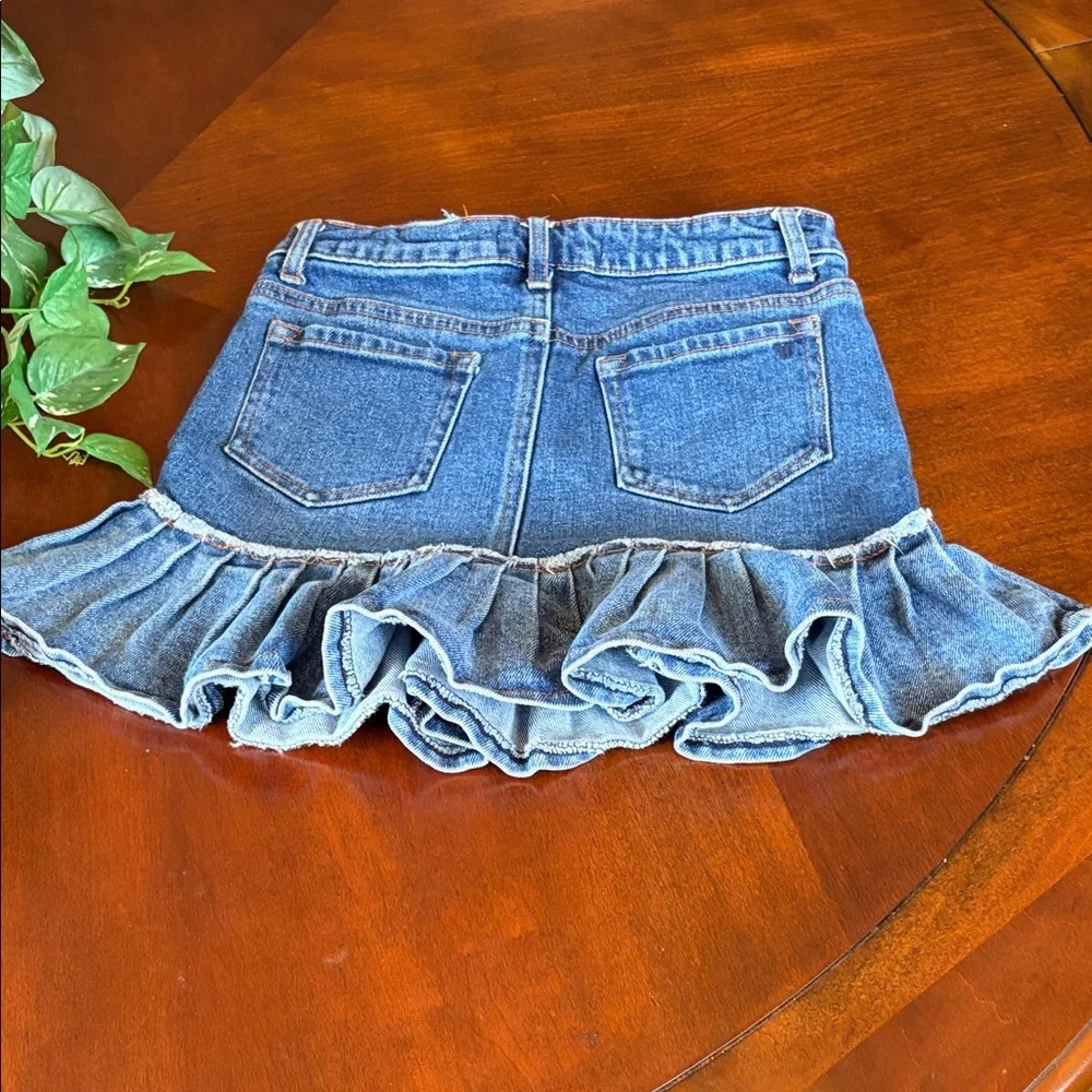 Girls' Blue Denim Ruffle Skirt - Picture 2 of 3